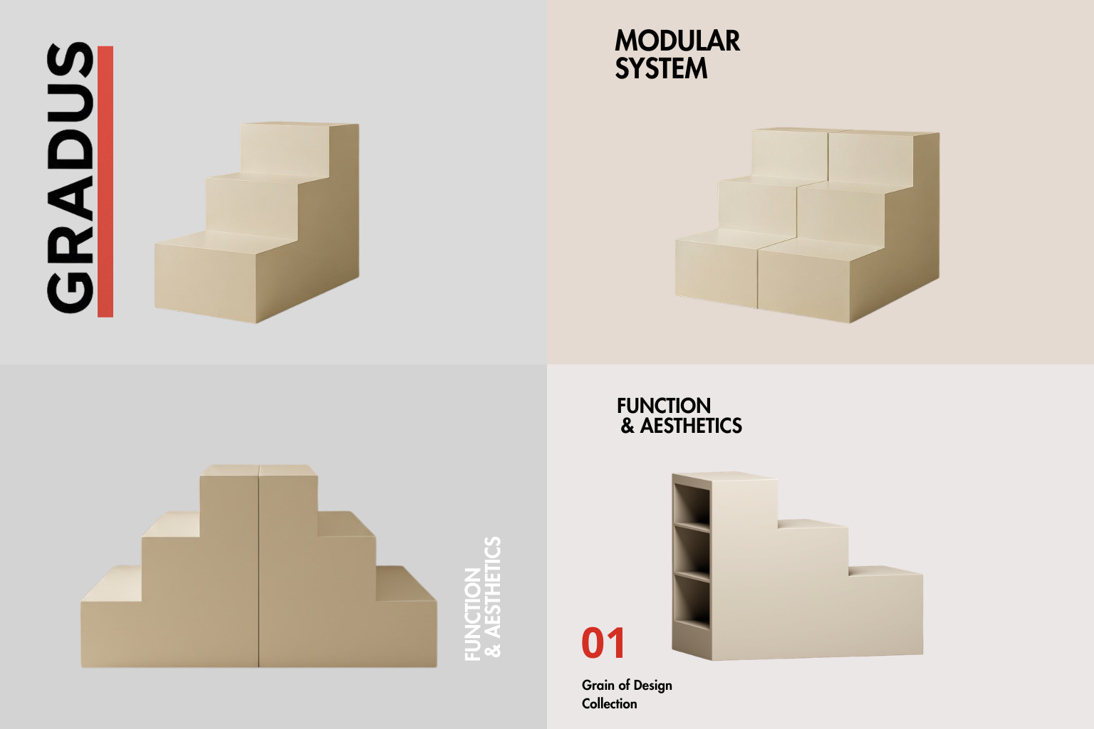 GRADUS: Schody k myšlenkám™ – modulární designový schod a knihovna