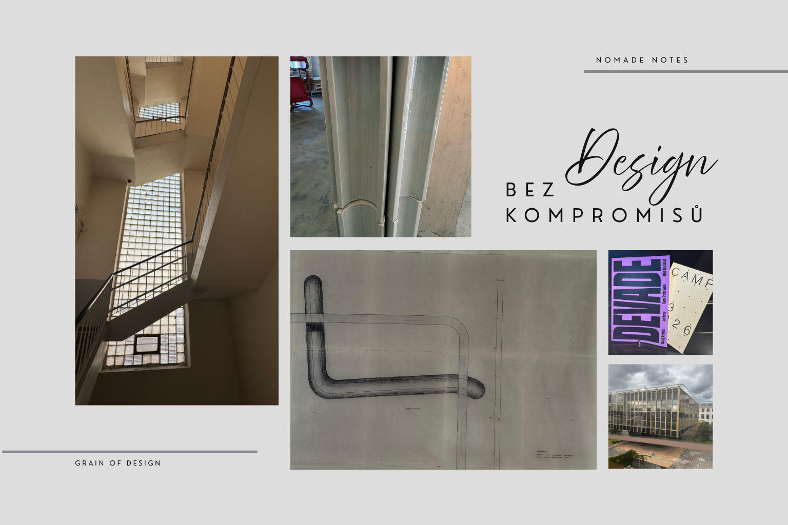 Exhibition collage from DEVADE at CAMP – Prague in the nineties and the architecture of the Machoninovi