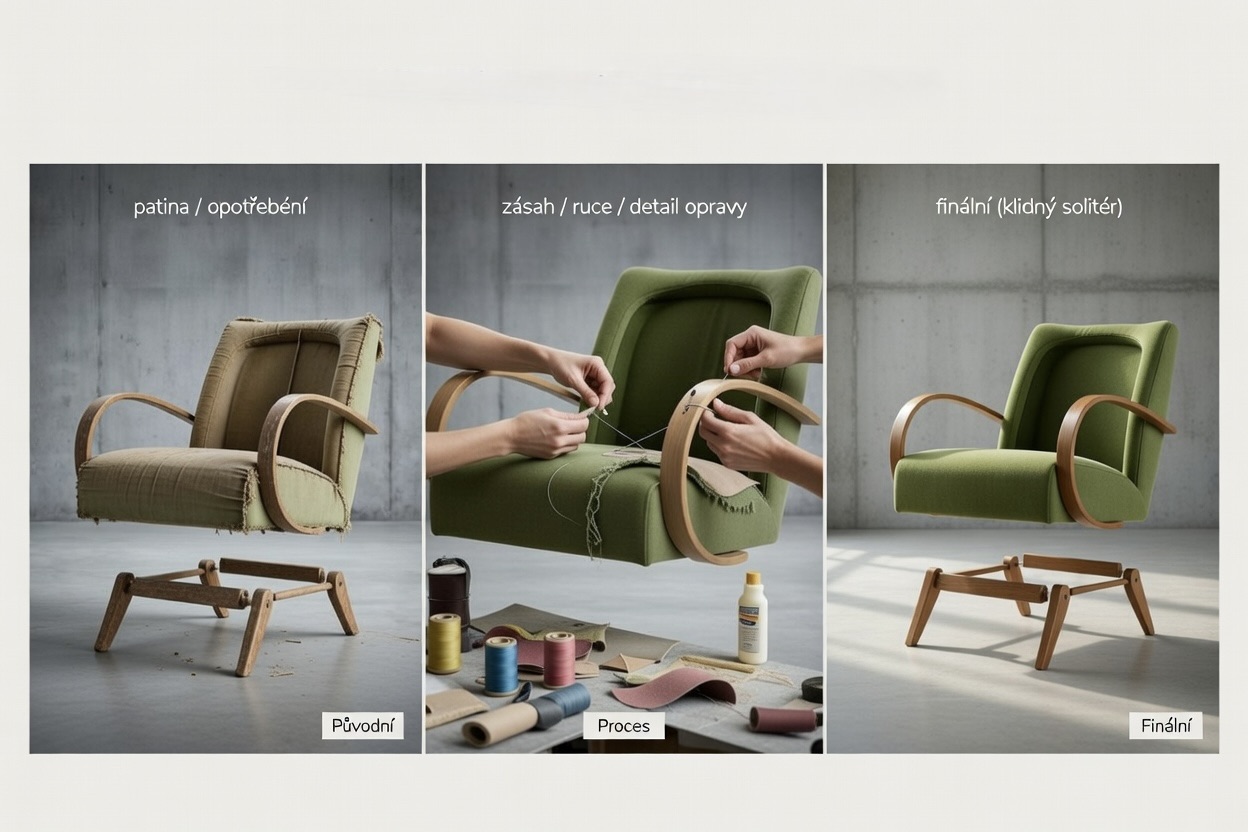 Halabala armchair restoration — second life of furniture