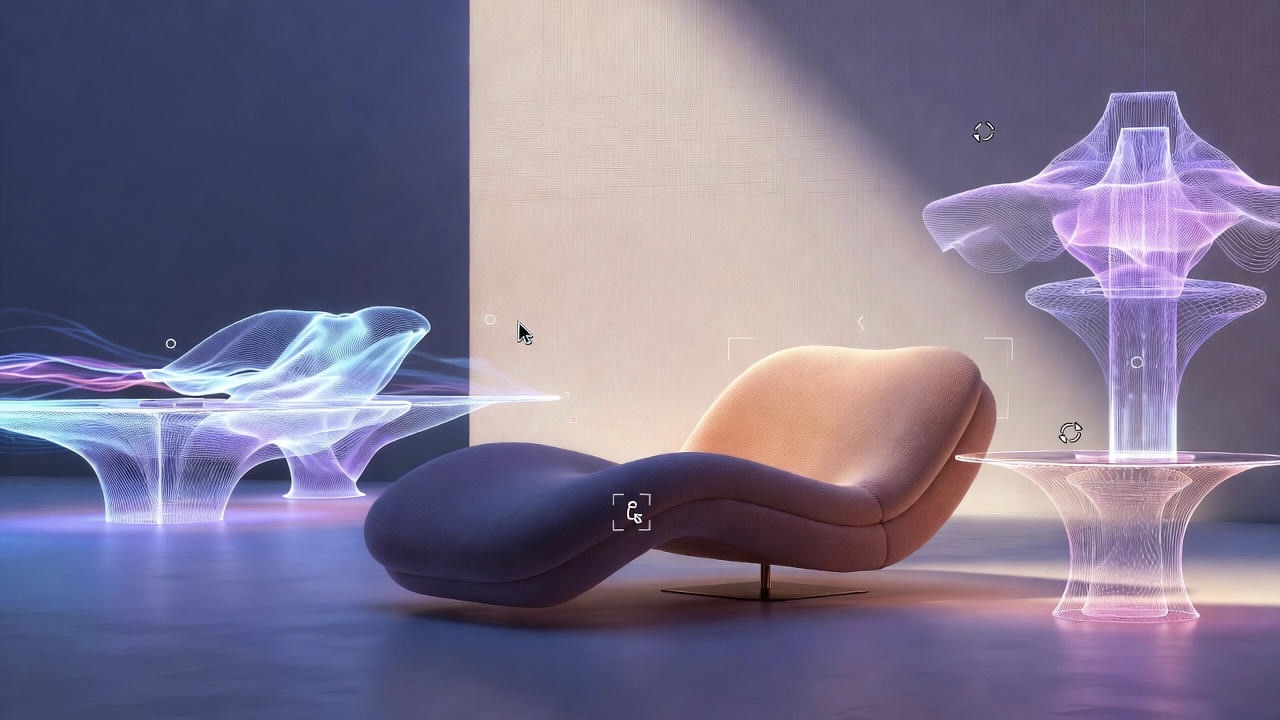 Nábytek, který neexistuje virtuální a NFT design v interiéru