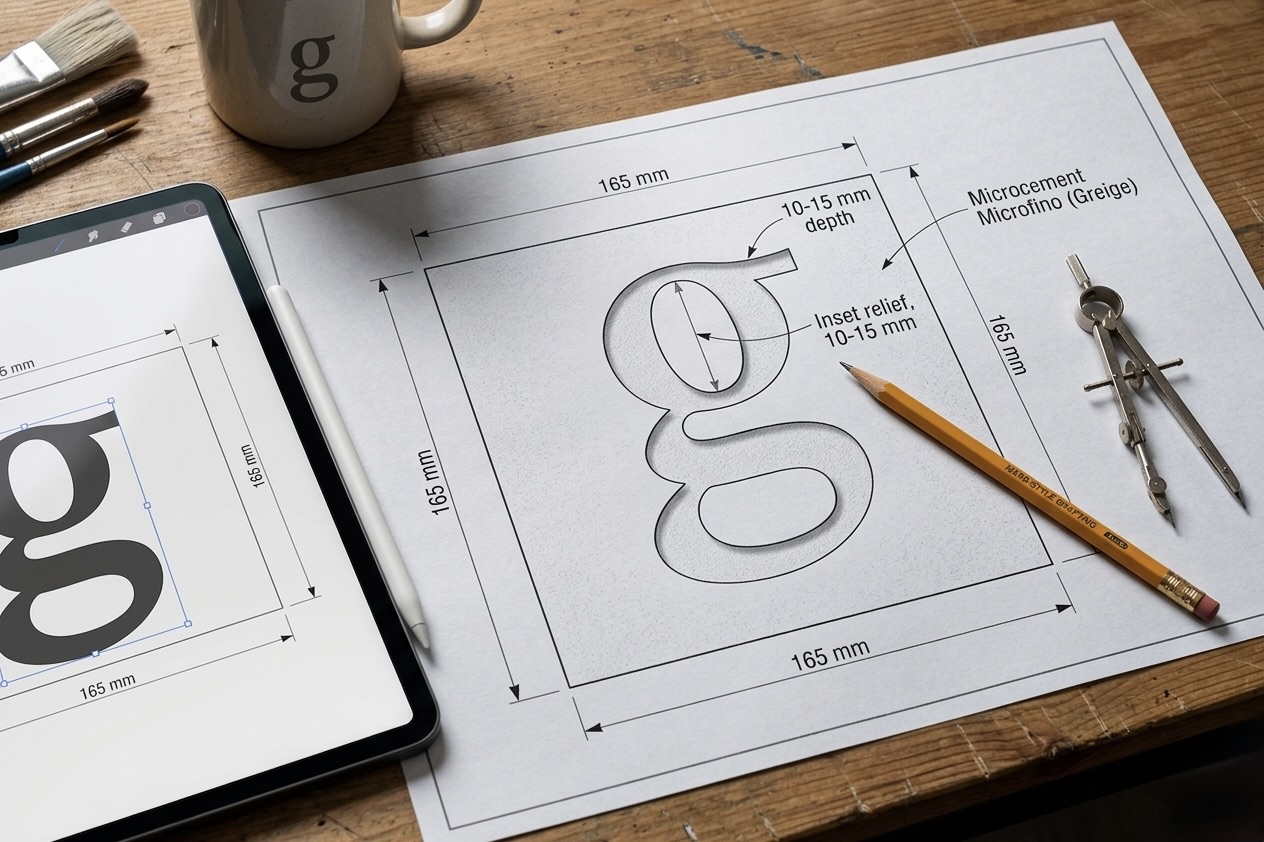 Technical drawing of the GGG relief – precision of proportions of the Grain of Design object