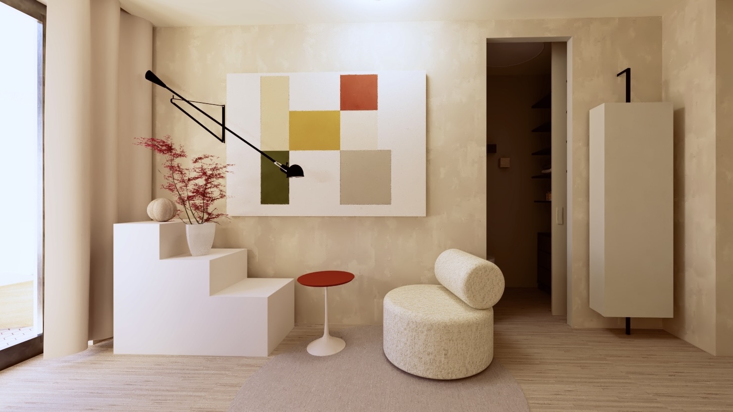 3D render kompletního interiéru